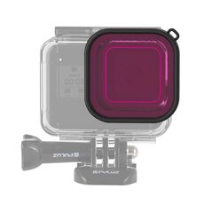 Filtro lente a colori per immersione con custodia quadrata PULUZ per GoPro HERO8 Black (viola)