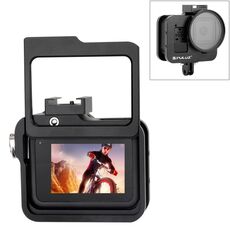 PULUZ Housing Shell Gabbia protettiva in lega di alluminio CNC con telaio assicurativo e lente UV 52mm per GoPro HERO8 Black (nero)