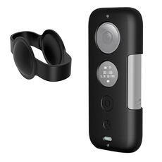 Custodia protettiva in silicone PULUZ con copriobiettivo per Insta360 ONE X (nero)