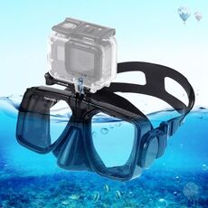 PULUZ Attrezzatura per sport acquatici Maschera da sub Occhiali da nuoto per GoPro, Insta360, DJI e altre action camera (nero)