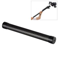 Bastone estensibile per asta monopiede in fibra di carbonio per DJI / MOZA / Feiyu V2 / Zhiyun G5 / SPG Gimbal, lunghezza: 35 cm (nero)