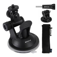 Supporto a ventosa per auto PULUZ con adattatore per montaggio a vite e treppiede e borsa portaoggetti per GoPro, Insta360, DJI e altre action camera