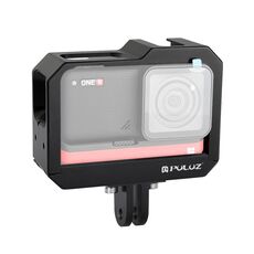PULUZ Gabbia protettiva per montaggio su telaio in lega di alluminio con slot per base per pattino freddo e adattatore per base treppiede per Insta360 One R (nero)