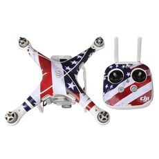 US Flag Pattern 4D Imitazione in fibra di carbonio in fibra di carbonio in PVC Kit adesivo acqua per DJI Phantom 3 Quadcopter & Remote Controller e batteria
