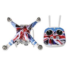 Regno Unito Bandiera Pattern 4D Imitazione in fibra di carbonio PVC Kit di resistenza all'acqua in PVC per DJI Phantom 3 Quadcopter & Remote Controller e batteria