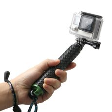 Monopiede estensibile portatile da 49 cm con vite per GoPro, Insta360, DJI e altre action camera (verde)