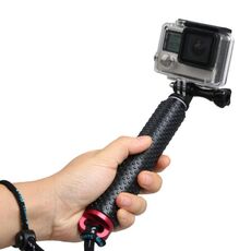 Monopiede estensibile portatile da 49 cm con vite per GoPro, Insta360, DJI e altre action camera (rosso)