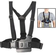 ST-26 Cinghie elastiche per il torace regolabili per GoPro, Insta360, DJI e altre action camera (nero)