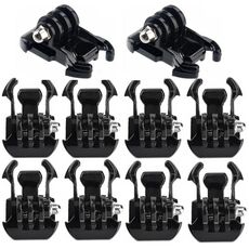 10 pezzi ST-06 Fibbia di montaggio per superficie con cinturino di base per GoPro, Insta360, DJI e altre action camera (nero)
