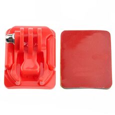 Supporto per superficie curva + adesivi per montaggio per GoPro, Insta360, DJI e altre action camera (rosso)