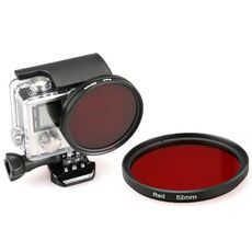 Filtro dell'obiettivo UV del cerchio rotondo 52mm per Gopro Hero 4 / 3+ (rosso)