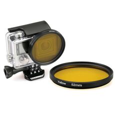 Filtro per obiettivo UV del cerchio rotondo 52mm per Gopro Hero 4/3+ (giallo)