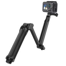 Monopiede a 3 vie + treppiede + impugnatura Selfie stick super portatile con supporto magico per GoPro Hero12 Black / Hero11 /10 /9 /8 /7 /6 /5, Insta360 Ace / Ace Pro, DJI Osmo Action 4 e altre action cam, lunghezza diEstensione: 20-62 cm