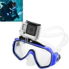 Attrezzatura per sport acquatici, maschera da sub, occhiali da nuoto con supporto per GoPro, Insta360, DJI e altre action camera (blu)
