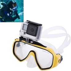 Attrezzatura per sport acquatici, maschera da sub, occhiali da nuoto con supporto per GoPro, Insta360, DJI e altre action camera (giallo)