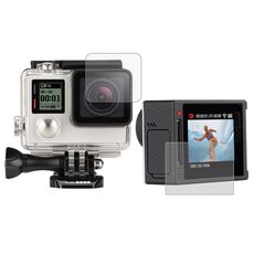 Pellicola protettiva per schermo LCD ultra trasparente + pellicola protettiva per lenti in vetro per videocamera GoPro HERO4 Silver