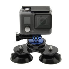 Supporto a ventosa con direzione triangolare con supporto per treppiede + vite per maniglia per GoPro, Insta360, DJI e altre action camera (blu scuro)