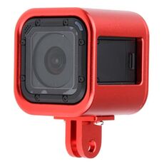 Custodia in custodia CNC in lega di alluminio Cage protettiva con copertura posteriore assicurazione per Gopro Hero5 Session / Hero4 Session / Hero Session (rosso)