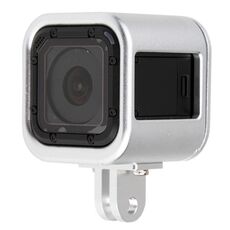 Custodia per custodia CNC in lega di alluminio gabbia protettiva con copertura posteriore assicurativa per Gopro Hero5 Session / Hero4 Session / Hero Session (Argento)