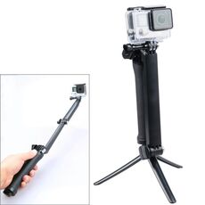 Treppiede monopiede estensibile multifunzione a 3 vie con braccio rotante pieghevole per fotocamera GoPro, Insta360, DJI e altre action camera