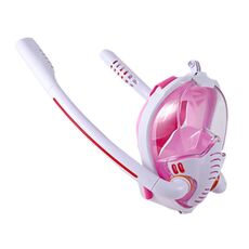 Snorkeling Mask Doppio Tube Tube Silicone Full Dry Drift Mask Maschera per bambini Adulto Maschera Diving Goggles, Dimensioni: S / M (Bianco / Rosa)