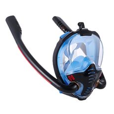 Snorkeling Mask Doppio Tube Tube Silicone Full Dry Immersioni Maschera Adulto Maschera di nuoto Adulto Occhiali da immersione Occhiali da immersione, Dimensioni: L / XL (Nero / Blu)