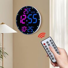Orologio da parete RGB da 11,6 pollici con telecomando Sveglia multifunzione Bianco+Nero