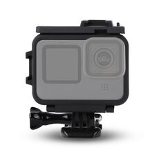 Per GoPro HERO9 Custodia protettiva per montaggio su telaio in plastica nera con fibbia di base e vite lunga (nera)