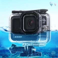 Custodia protettiva per custodia impermeabile da 45 m con fibbia di montaggio di base e vite per GoPro HERO9 Black