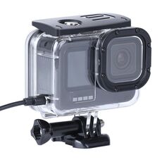Custodia protettiva antiurto antipolvere con foro di ricarica e fibbia Supporto di base e vite per GoPro HERO9 Black