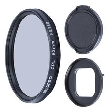 RUIGPRO PER GOPRO HERO10 BLACK / HERO9 PROFESSIONALE NERO 52mm Filtro dell'obiettivo CPL con anello dell'adattatore del filtro e cappuccio dell'obiettivo