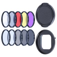 RUIGPRO per GoPro HERO9 Black Professional 52mm 52mm 10 in 1 UV + ND2 + ND4 + ND8 + Star 8+ + CPL + Giallo / Rosso / Viola + Filtro obiettivo ravvicinato 10X con anello adattatore per filtro e copriobiettivo