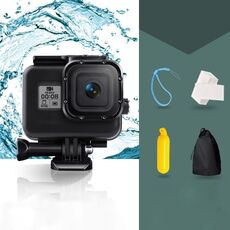 Per Gopro Hero8 Black 45m custodia protettiva in custodia impermeabile con fibbia Basic Mount & Vite & Floating Bobber Grip & Strap & Anti-Fog Inserts (nero)