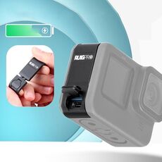 RUIGPRO Coperchio di interfaccia laterale della batteria in lega di alluminio per Gopro Hero9 Black (Nero)
