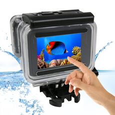 Per GoPro NEW HERO /HERO6 /5 Touch Screen 45m Custodia impermeabile Custodia protettiva con fibbia Supporto di base e vite, non c'è bisogno di rimuovere l'obiettivo