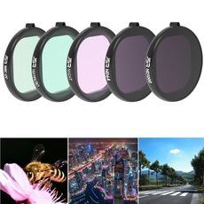 JSR Custodia rotonda 5 in 1 UV + NIGHT + ND1000 + ND64 + 16X Filtro obiettivo macro per GoPro HERO8 Black