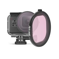 Filtro per lenti colorate per immersioni con custodia rotonda JSR per GoPro HERO8 Black (rosa)