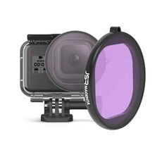 Filtro per lenti colorate da immersione con custodia rotonda JSR per GoPro HERO8 Black (viola)