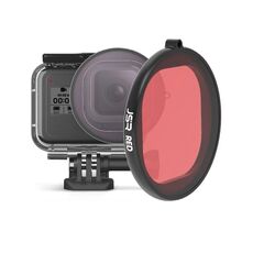 Filtro per lenti colorate da immersione con custodia rotonda JSR per GoPro HERO8 nero (rosso)