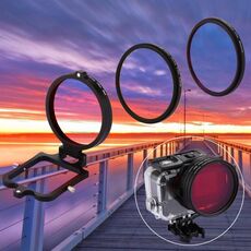 58mm giallo + rosso + filtro per lenti per immersione viola per Gopro Hero7 Black / 6/5
