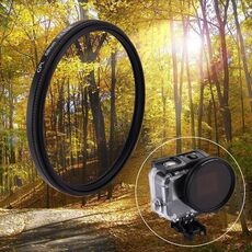 58mm 3 in 1 cerchio rotondo filtro per lenti cpl con cappuccio per Gopro Hero7 Black / 6/5
