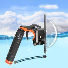 Trigger dell'otturatore + Coperchio trasparente dell'obiettivo della porta a cupola + Impugnatura galleggiante Galleggiabilità per immersione Stick con cinturino anti-perso regolabile e vite e chiave inglese per GoPro HERO7 / 6/5