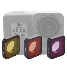 Filtro per lenti a colori rossi / giallo / giallo / giallo / viola per Gopro Hero6 / 5