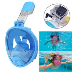 Attrezzatura subacquea per bambini Maschera da snorkeling con design integrale per GoPro, Insta360, DJI e altre action camera (blu)