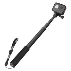 Selfie stick universale in lega di alluminio con adattatore, lunghezza: 31 cm-103 cm (nero)