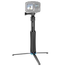 RUIGPRO Monopiede telescopico con treppiede portatile monoblocco per selfie, supporto per GoPro, Insta360, DJI e altre action camera (nero)