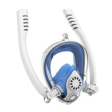 Attrezzatura per le immersioni subacquee completa Maschera di immersione in silicone a secco Full Secco per GoPro Hero9 Black / Hero8 Black / Hero7 / 6/5 / 5 Sessione / 4 Sessione / 4/3 + / 3/2 / 1, insta360 One R, Dji Osmo Azione e Altre telecamere di azione, Dimensioni: S / M (Bianco Blu)