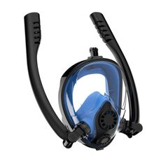 Attrezzatura per le immersioni subacquee completa Maschera di immersione in silicone a secco Full Secco per GoPro Hero9 Black / Hero8 Black / Hero7 / 6/5 / 5 Sessione / 4 Sessione / 4/3 + / 3/2 / 1, insta360 One R, Dji Osmo Azione e Altre telecamere di azione, Dimensioni: S / M (Black Blue)
