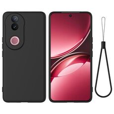 Custodia per telefono a copertura totale anti-goccia in silicone liquido tinta unita per vivo V50 (nero)