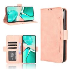 Per ASUS Zenfone 12 Ultra Custodia in pelle con slot per schede e texture in vitello (rosa)